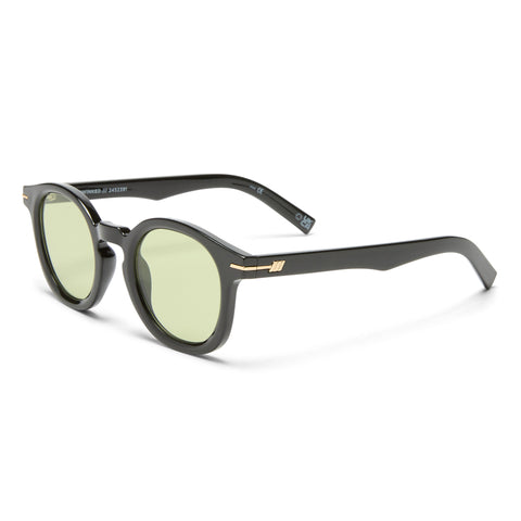 Le Specs Hoodwinked Black Uni-Sex Round Sunglasses | Eyewear Index