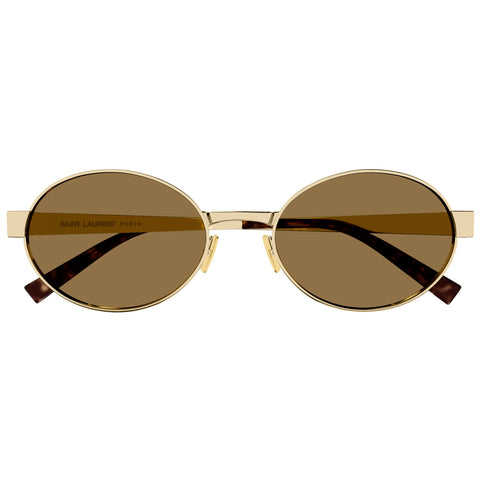 Saint Laurent Sl692 Gold Female Round Sunglasses | Eyewear Index