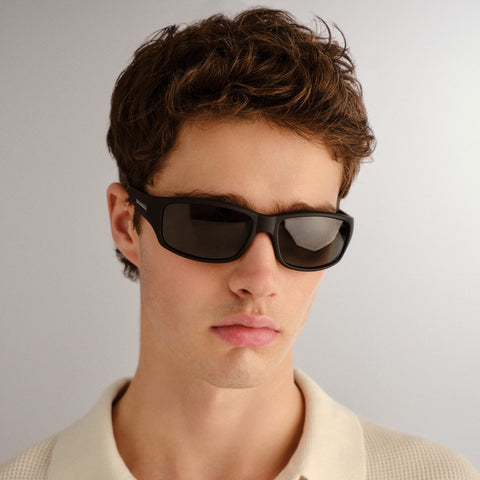 Cancer Council Dandaloo Black Rubber Male Wrap Sunglasses | Eyewear Index