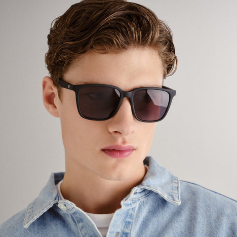 Le Specs Fair Game Matte Black Uni-Sex D-Frame Sunglasses | Eyewear Index