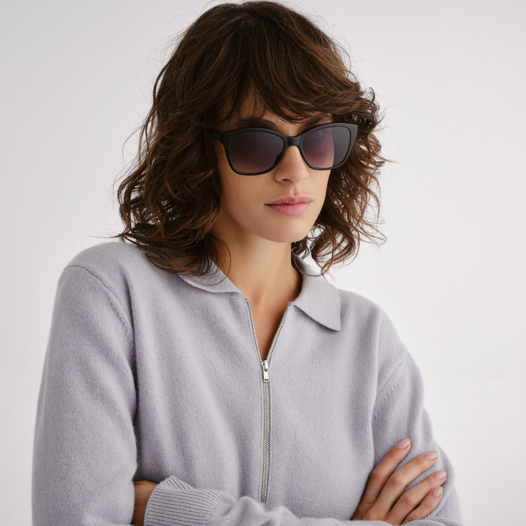 Oroton Clarita Black Seaspray Female D-Frame Sunglasses | Eyewear Index