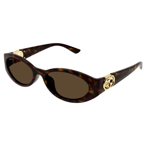 Gucci Gg1662sa Havana Female Round Sunglasses | Eyewear Index