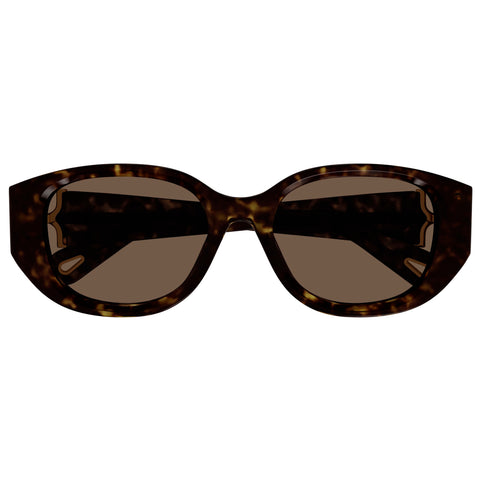 Chloe Ch0237sk Havana Female Round Sunglasses | Eyewear Index