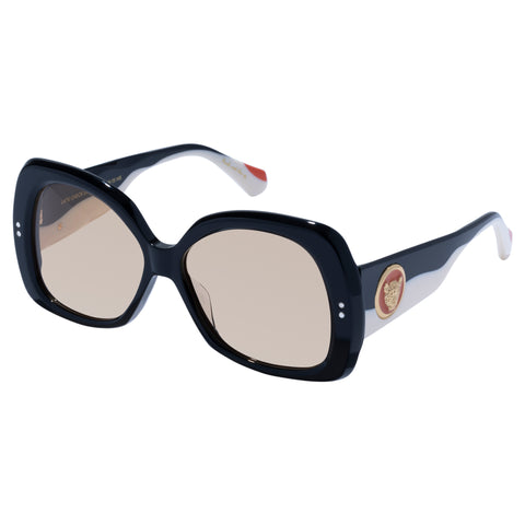 Camilla Late Check Out Black Ivory Female Butterfly Sunglasses | Eyewear Index