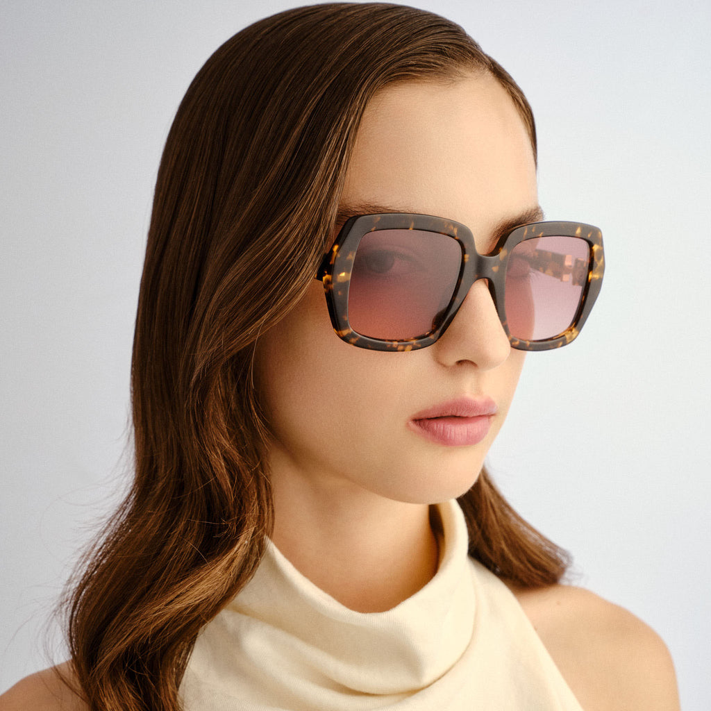 Chloe Ch0301s Havana Female Rectangle Sunglasses | Eyewear Index