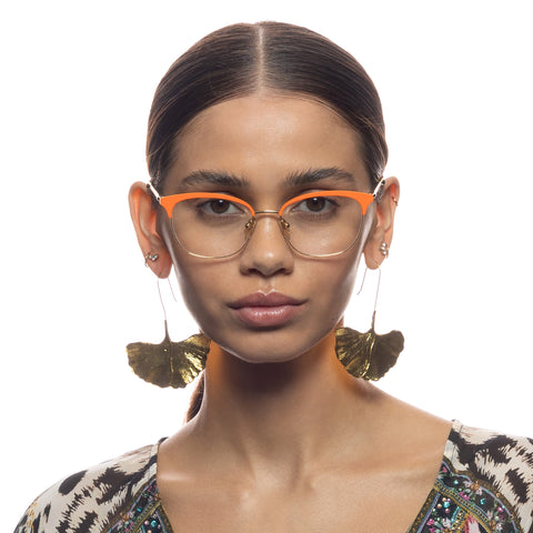 Camilla Call Me Biased Tangerine Female Cat-Eye Optical Frames | Eyewear Index