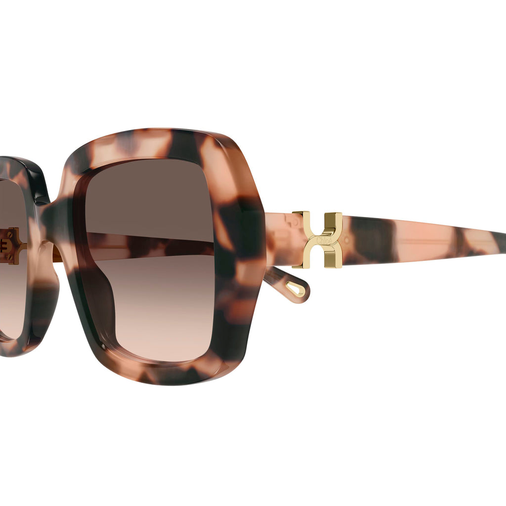 Chloe Ch0301s Havana Female Rectangle Sunglasses | Eyewear Index