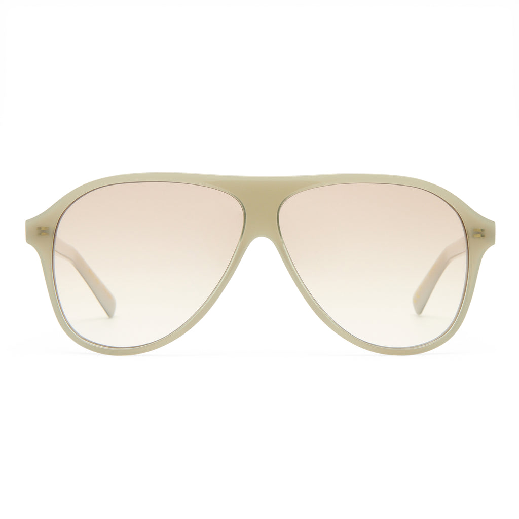 Luv Lou The Eve Milky Eucalyptus Female Aviator Sunglasses | Eyewear Index