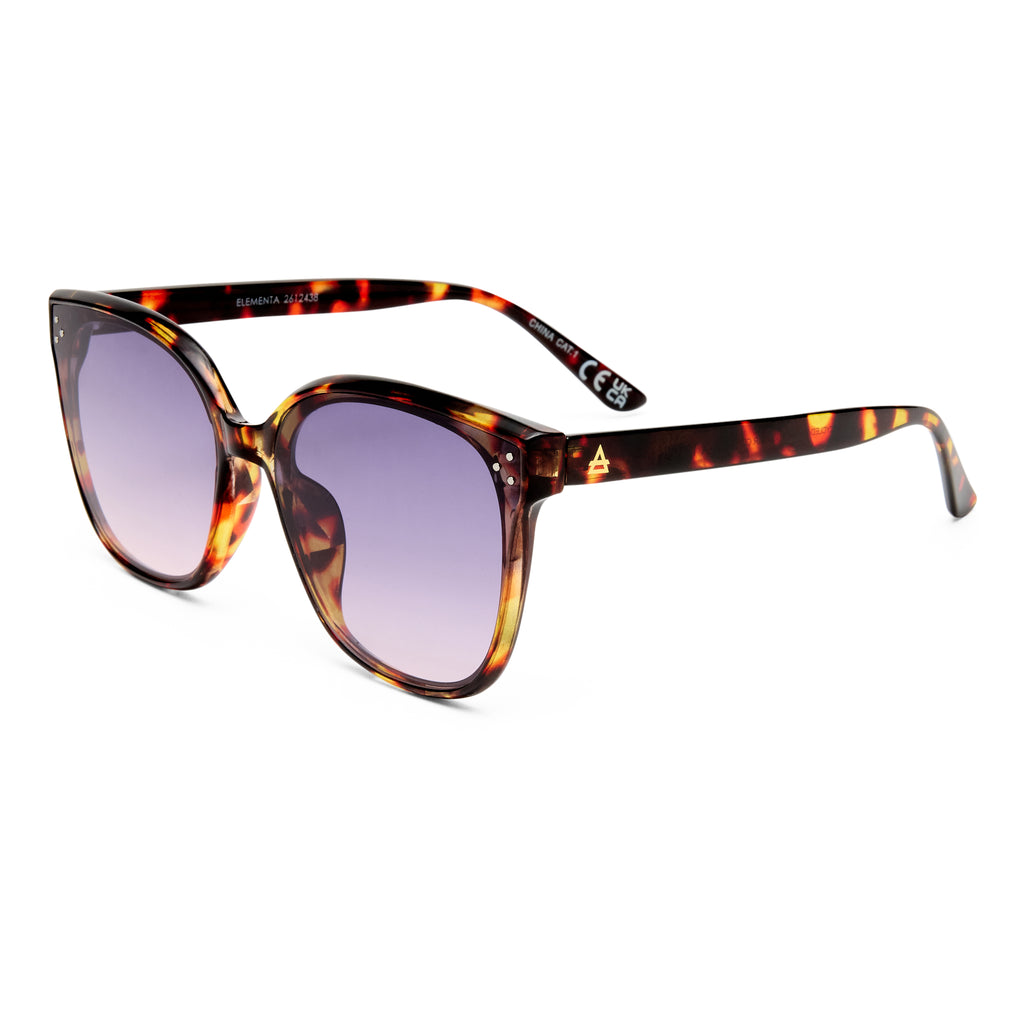 Aire Elementa Amber Tort Female Square Sunglasses | Eyewear Index