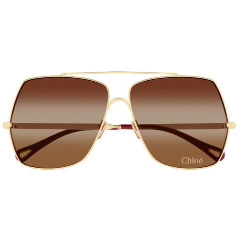 Chloe Ch0278s Gold Female Rectangle Sunglasses | Eyewear Index