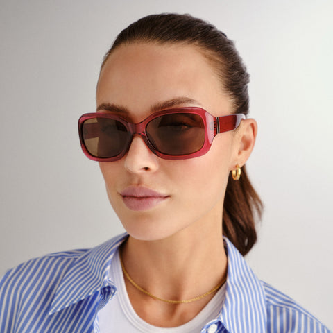 Cancer Council Ettalong Petite Plum Female Wrap Sunglasses | Eyewear Index