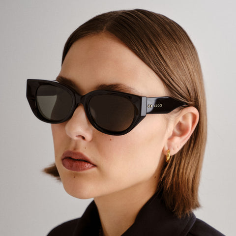 Gucci Gg1532sa Black Female Cat-Eye Sunglasses | Eyewear Index