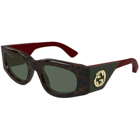 Gucci Gg1664s Havana Female Rectangle Sunglasses | Eyewear Index