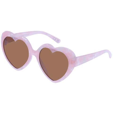 Solarized Kids Heart Pink Marble Female Novelty Sunglasses | Eyewear Index