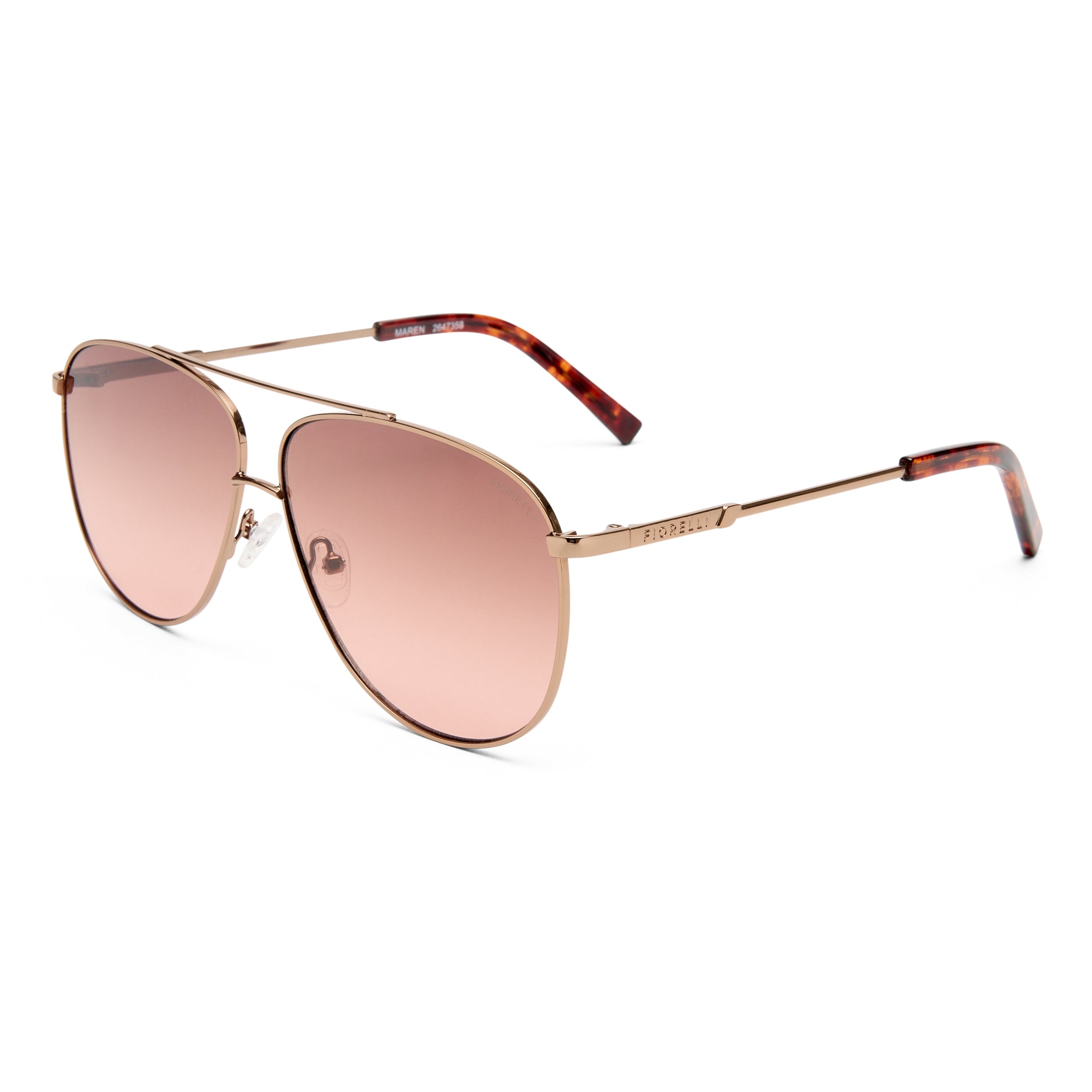 Fiorelli Maren Rose Brown Gold Female Aviator Sunglasses | Eyewear Index