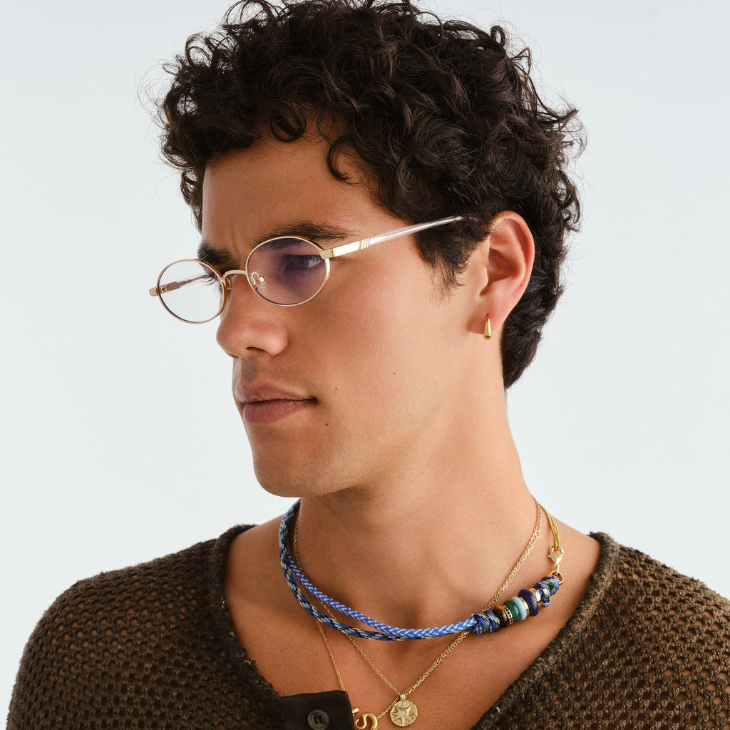Le Specs Icicle Gold Uni-Sex Wrap Blue Light | Eyewear Index