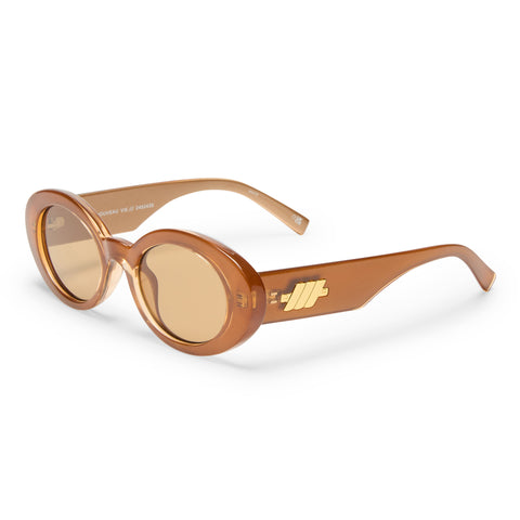 Le Specs Nouveau Vie Caramel Female Oval Sunglasses | Eyewear Index