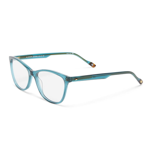 Le Specs Allegory Turquoise Female D-Frame Optical Frames | Eyewear Index