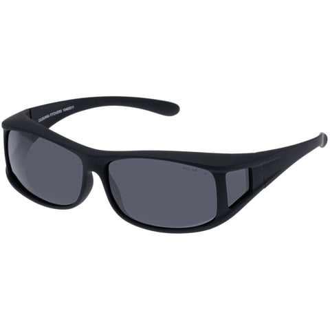 Cancer Council Culburra Fitovers Black Rubber Uni-Sex Rectangle Sunglasses | Eyewear Index