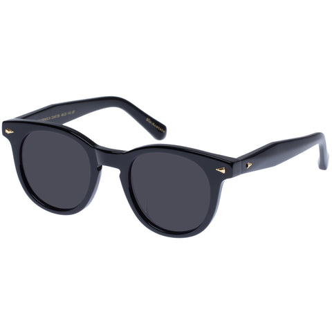 Karen Walker Wilderness Black Gold Uni-Sex Round Sunglasses | Eyewear Index