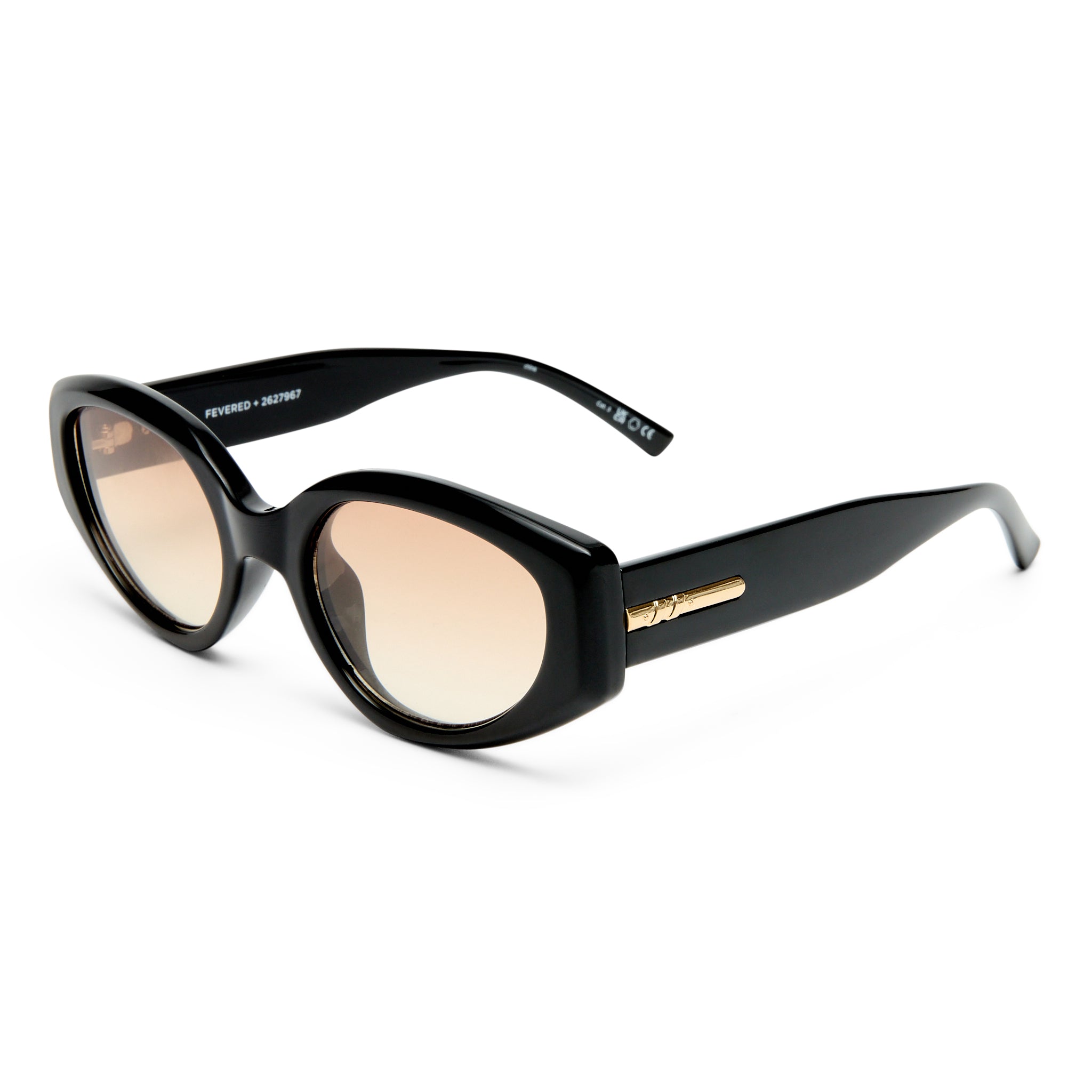 Le Specs Fevered + Black Female Oval Sunglasses | Eyewear Index