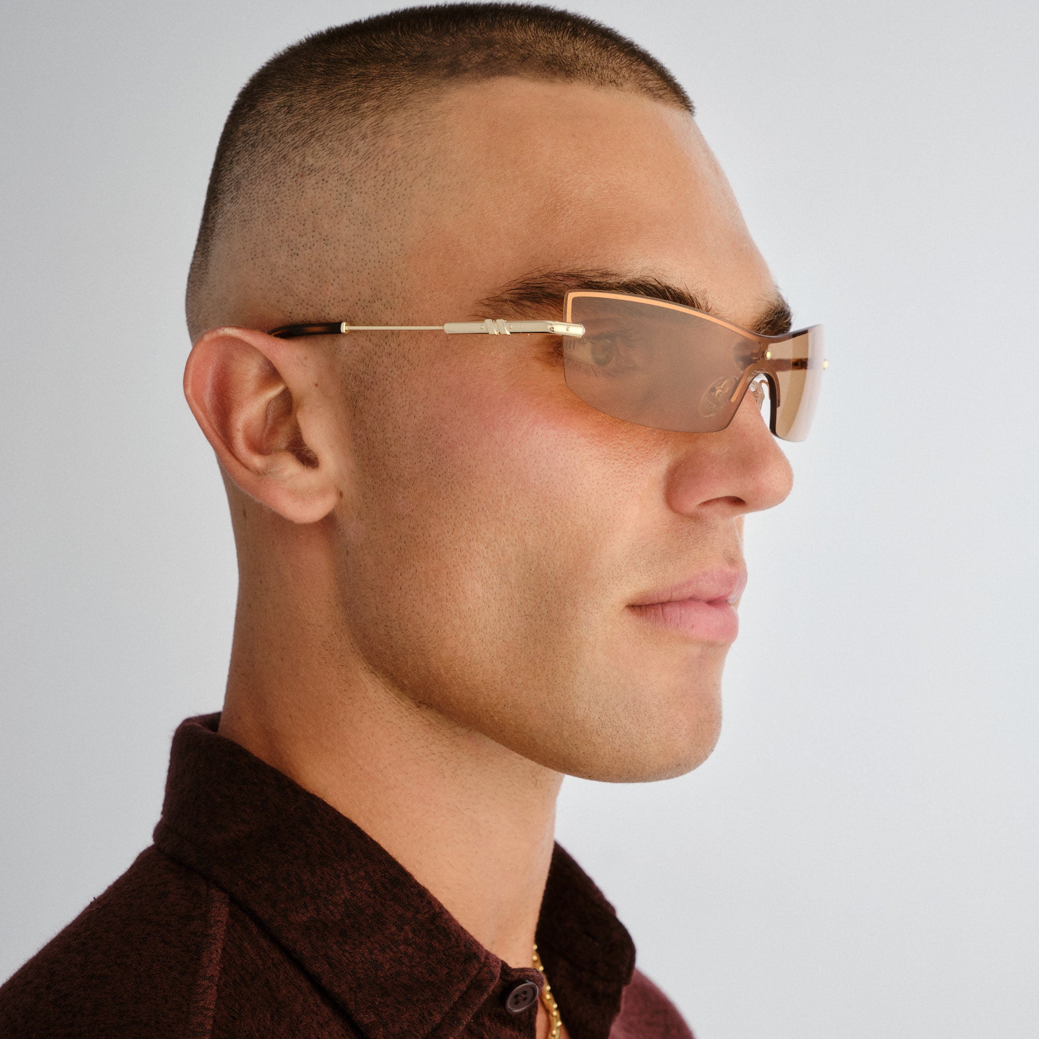Le Specs Velvetine Gold Uni-Sex Wrap Sunglasses | Eyewear Index