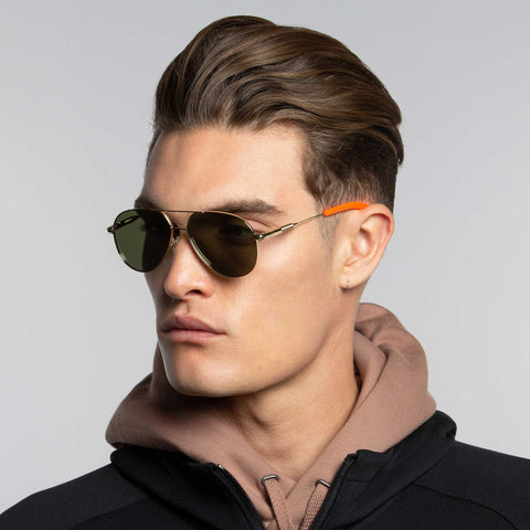 Indescratchables Flex 01 Gold Orange Oxide Uni-Sex Aviator Sunglasses | Eyewear Index