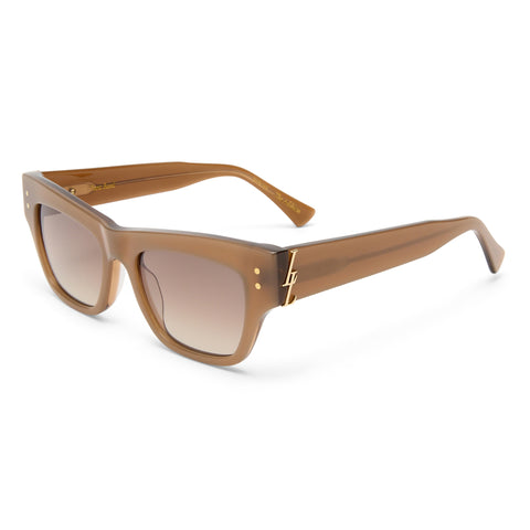 Luv Lou The Addison Almond Female Cat-Eye Sunglasses | Eyewear Index