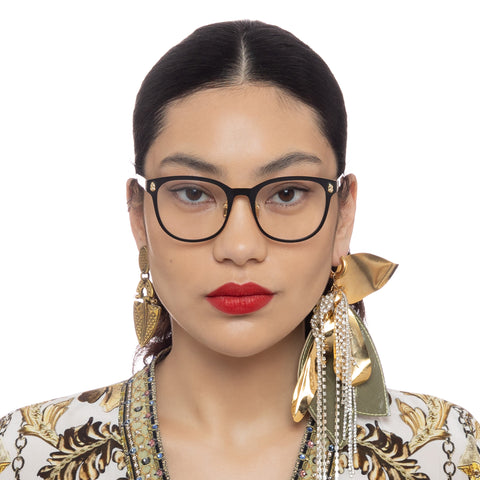 Camilla Major Heart Eyes Black Female Round Optical Frames | Eyewear Index