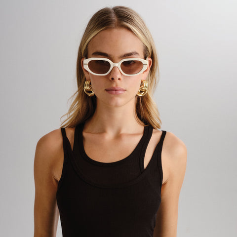 Luv Lou The Frankie Bone Female Rectangle Sunglasses | Eyewear Index