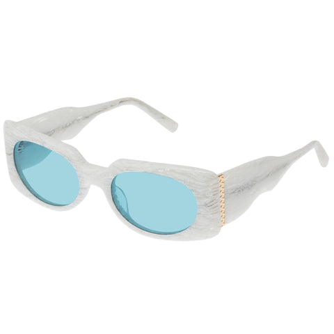 Le Specs Bow Down Quartz Agate Uni-Sex Rectangle Sunglasses | Eyewear Index