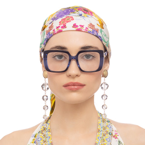 Camilla Surf To The City Blue Grad Positano Print Female Rectangle Optical Frames | Eyewear Index