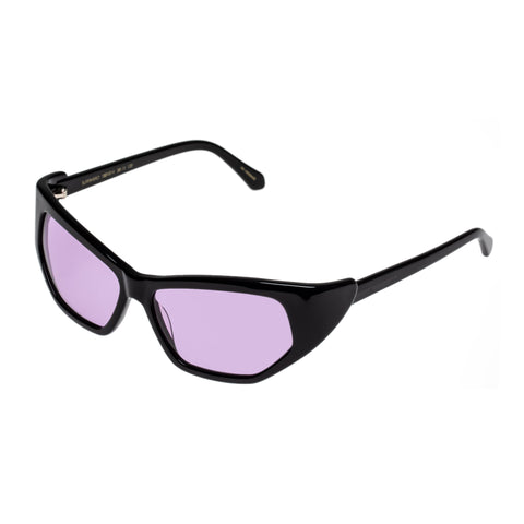 Karen Walker Superhero Black Female Wrap Sunglasses | Eyewear Index