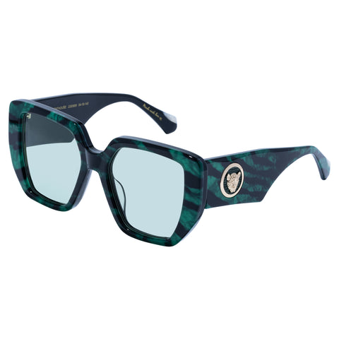 Camilla The Penthouse Emerald Tiger Female Square Sunglasses | Eyewear Index