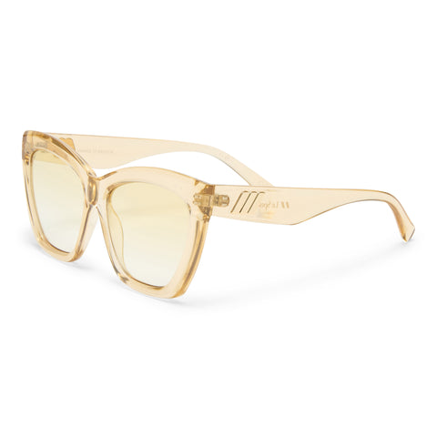 Le Specs Vamos Champagne Female Cat-Eye Sunglasses | Eyewear Index