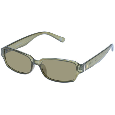 Aire Crater Khaki Gold Uni-Sex Rectangle Sunglasses | Eyewear Index