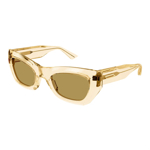 Bottega Veneta Bv1251s Yellow Female Cat-Eye Sunglasses | Eyewear Index