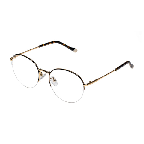 Le Specs Potion Alt Fit Gold Black Uni-Sex Round Optical Frames | Eyewear Index