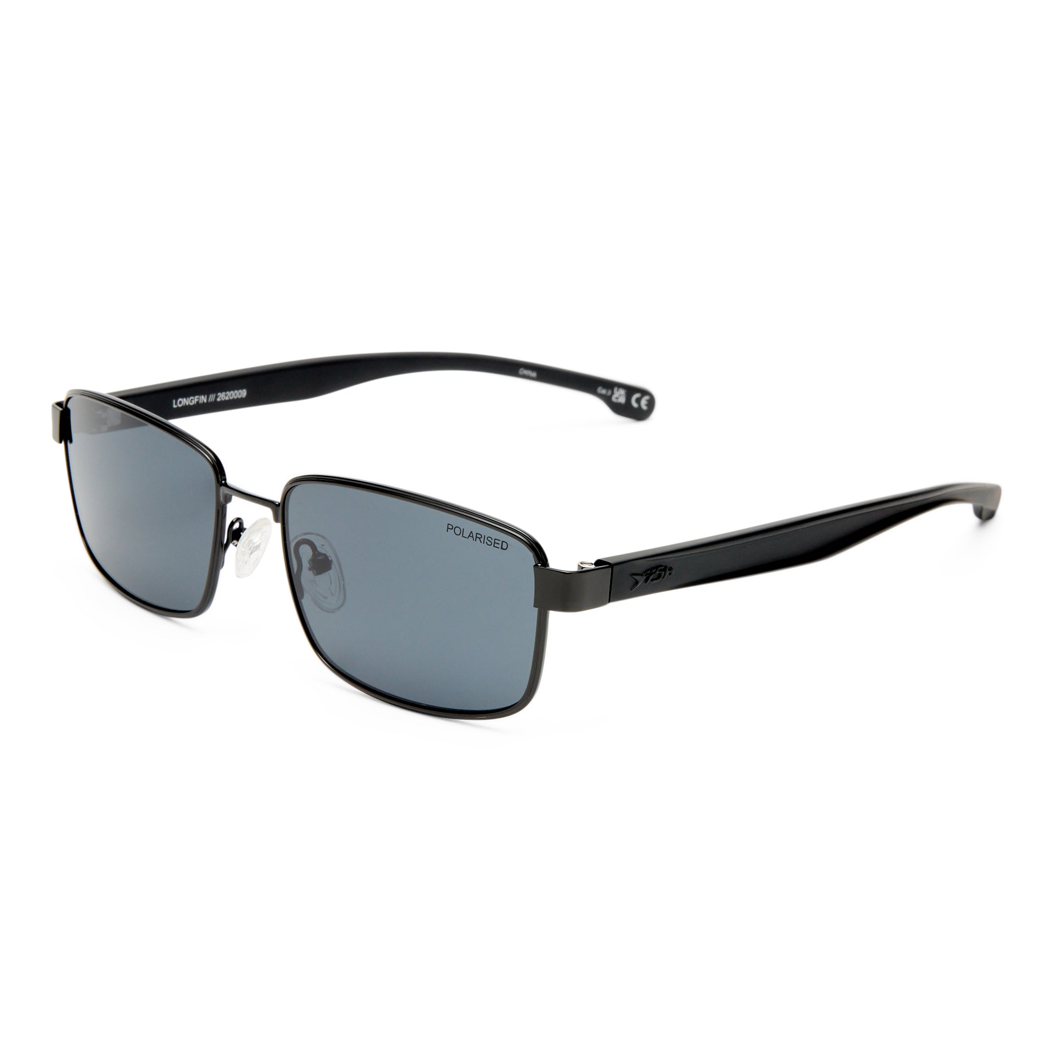 Fish Longfin Black Male Rectangle Sunglasses | Eyewear Index