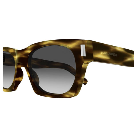 Saint Laurent Sl402 Havana Uni-Sex Rectangle Sunglasses | Eyewear Index