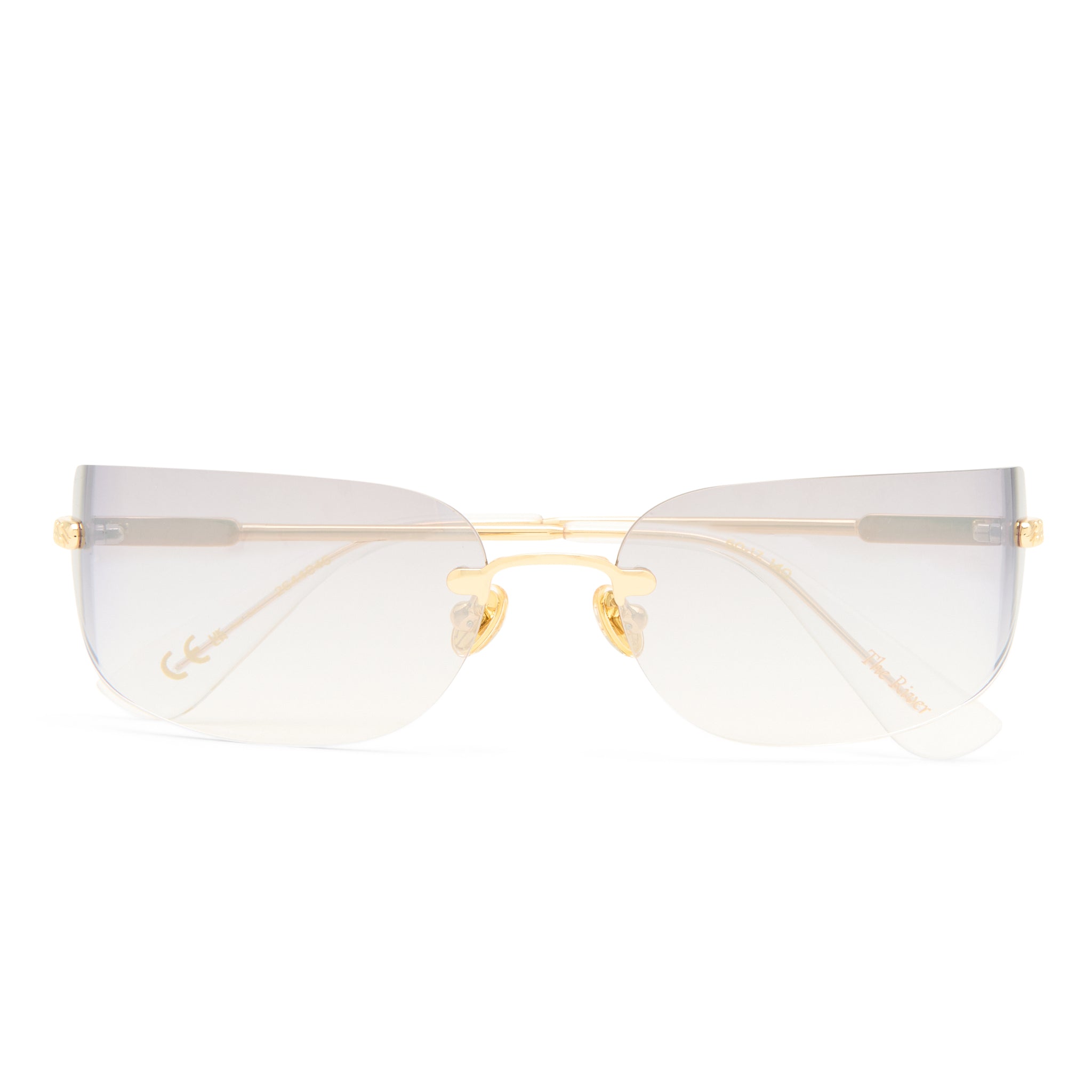 Luv Lou The River Bright Gold Female Rectangle Sunglasses | Eyewear Index