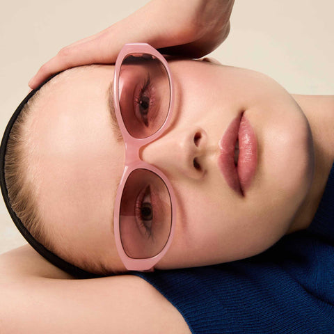 Le Specs Dont Cha Cloud Pink Uni-Sex Oval Sunglasses | Eyewear Index