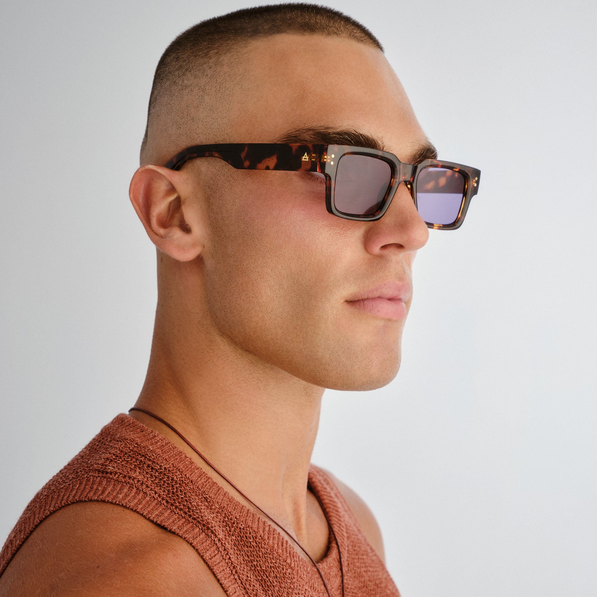 Aire Aeron Amber Tort Uni-Sex Rectangle Sunglasses | Eyewear Index