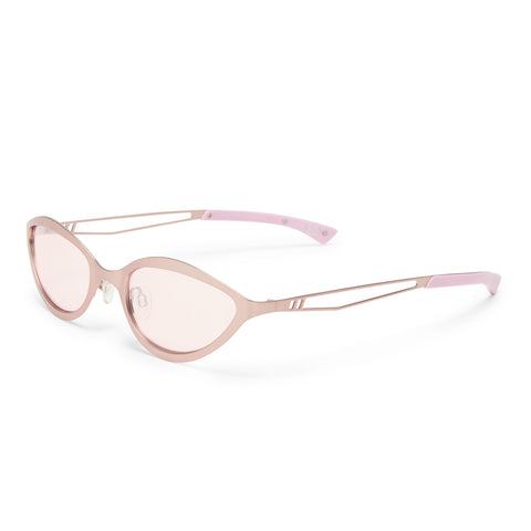 Le Specs Glitch Satin Rose Uni-Sex Cat-Eye Sunglasses | Eyewear Index