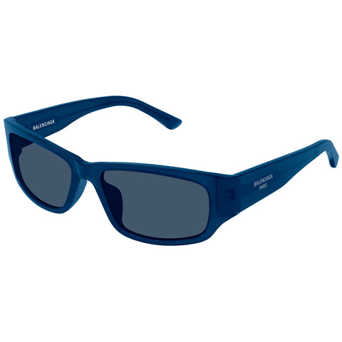 Balenciaga Bb0368sk Blue Uni-Sex Rectangle Sunglasses | Eyewear Index