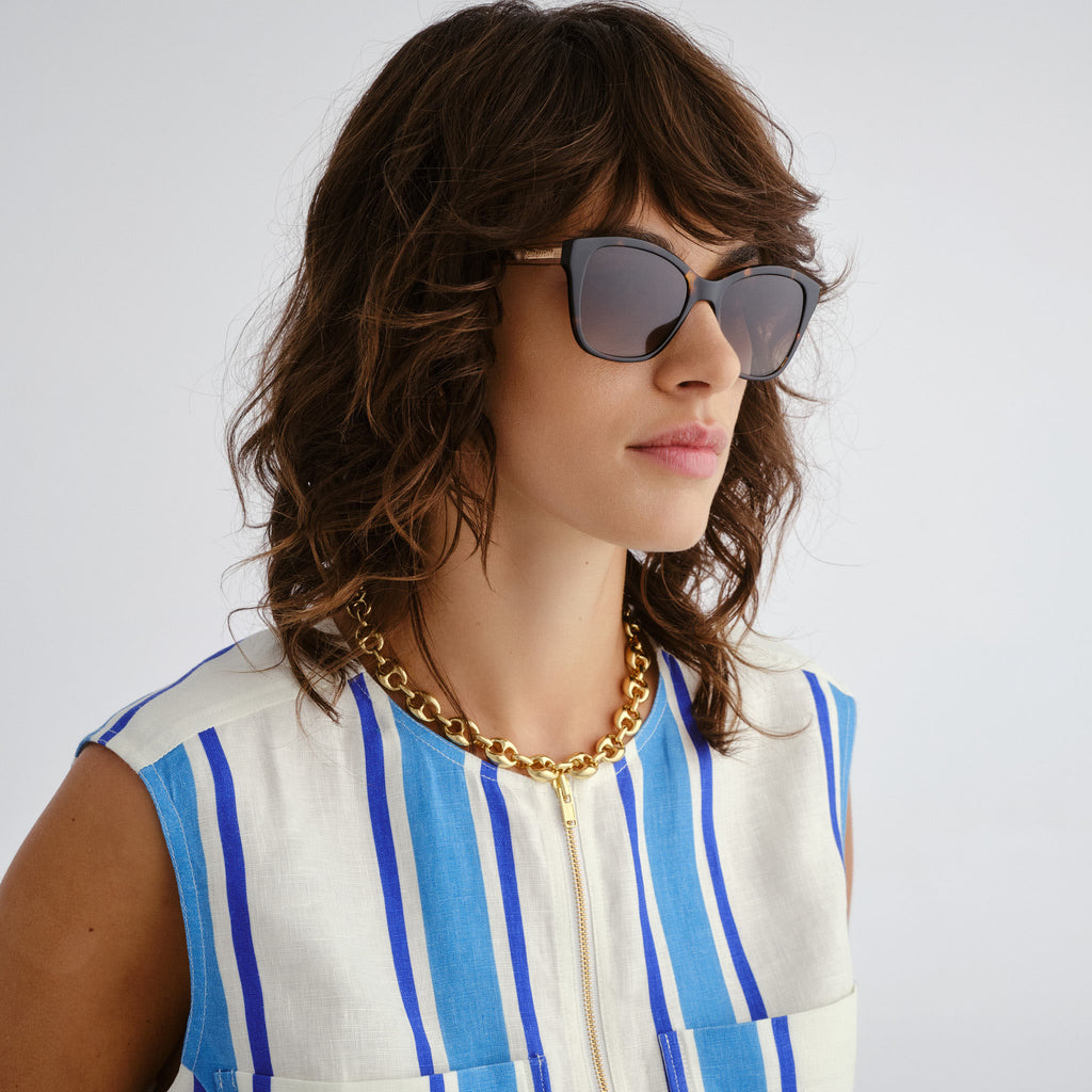 Oroton Uma Amberstone Tort Female D-Frame Sunglasses | Eyewear Index