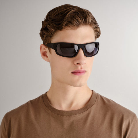 Cancer Council Grose Vale Black Male Wrap Sunglasses | Eyewear Index