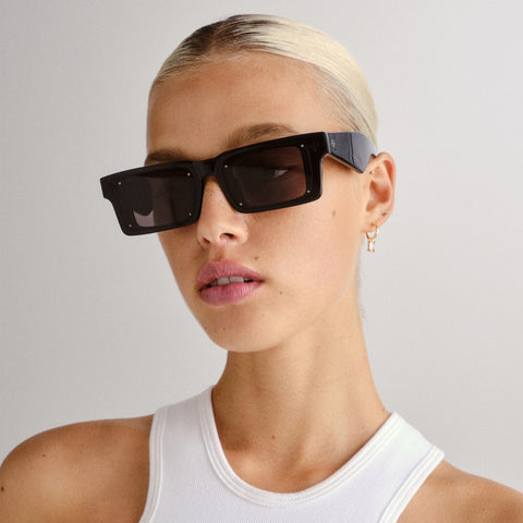 Ksubi Smiths Black Black Uni-Sex Rectangle Sunglasses | Eyewear Index