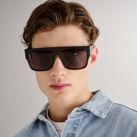 Le Specs Bravado Matte Black Male D-Frame Sunglasses | Eyewear Index