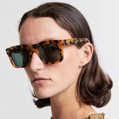 Karen Walker Deep Freeze 22 Crazy Tort Uni-Sex D-Frame Sunglasses | Eyewear Index